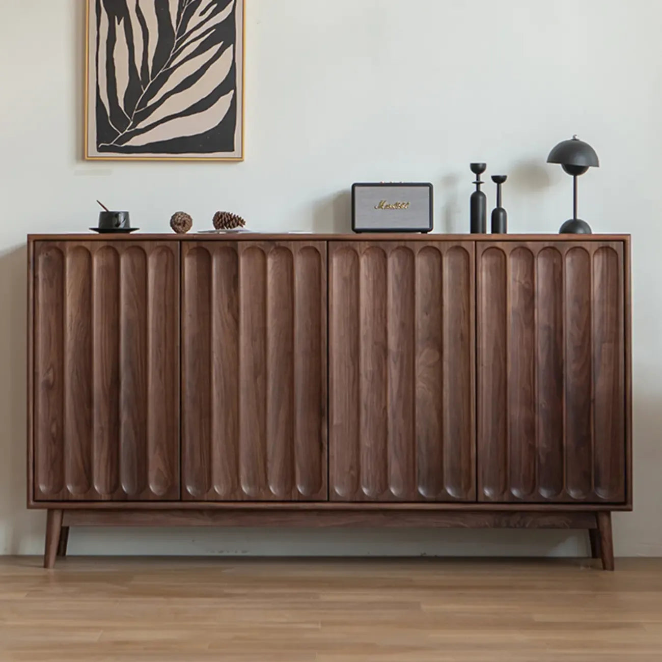 Armoire de rangement moderne à étagères réglables en bois brun, grande taille