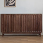 Armoire de rangement moderne à étagères réglables en bois brun, grande taille