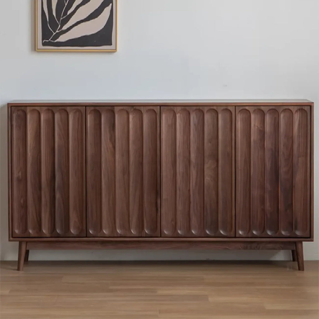Armoire de rangement moderne à étagères réglables en bois brun, grande taille