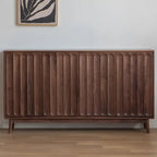 Armoire de rangement moderne à étagères réglables en bois brun, grande taille