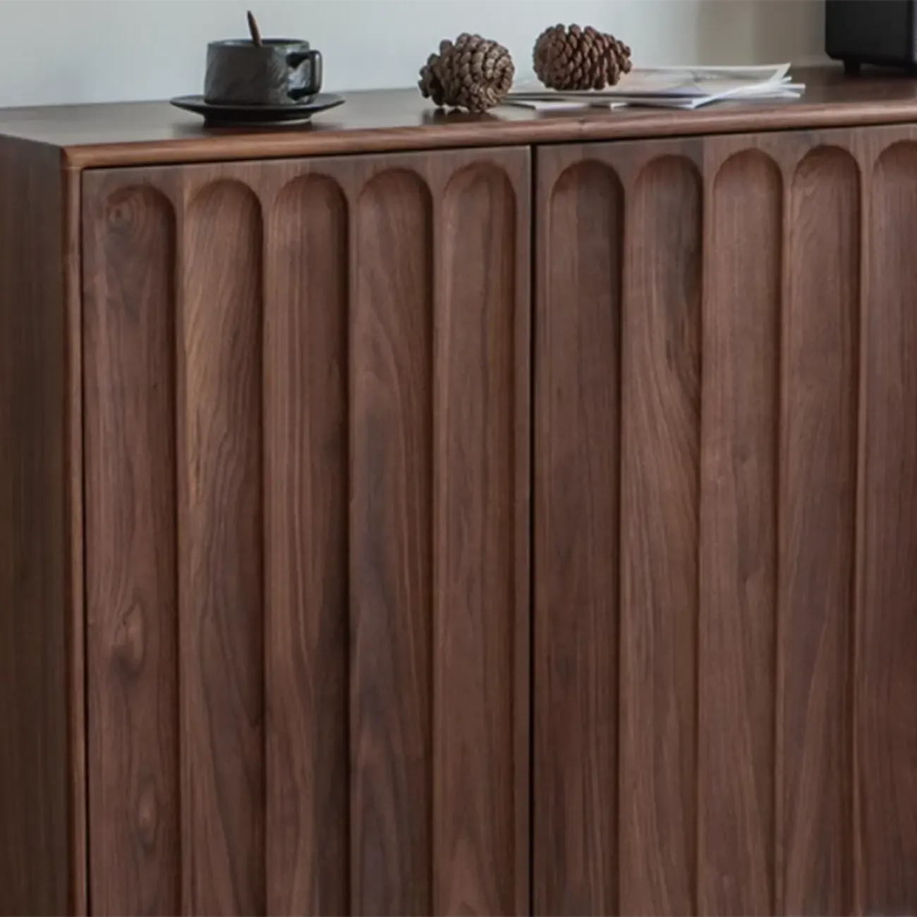 Armoire de rangement moderne à étagères réglables en bois brun, grande taille