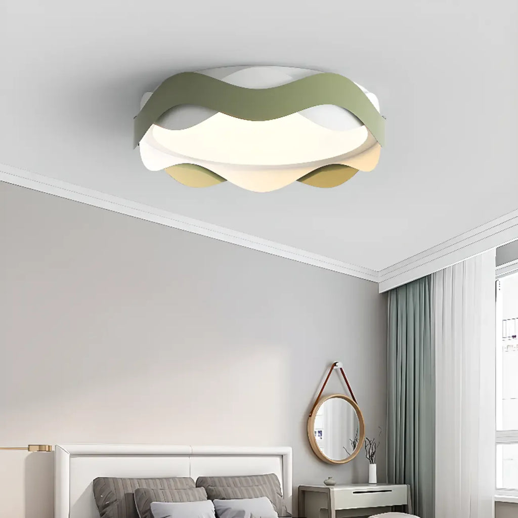 4.5 Plafoniera Moderna a Filo Onda Bianca per Camera da Letto