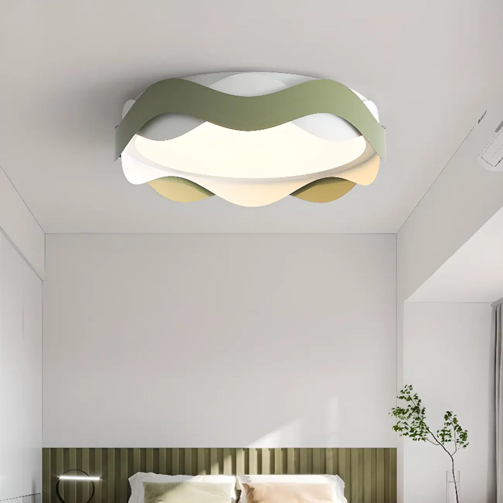 4.5 Plafoniera Moderna a Filo Onda Bianca per Camera da Letto