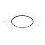 Grand plafonnier LED rond en acrylique à effet soleil