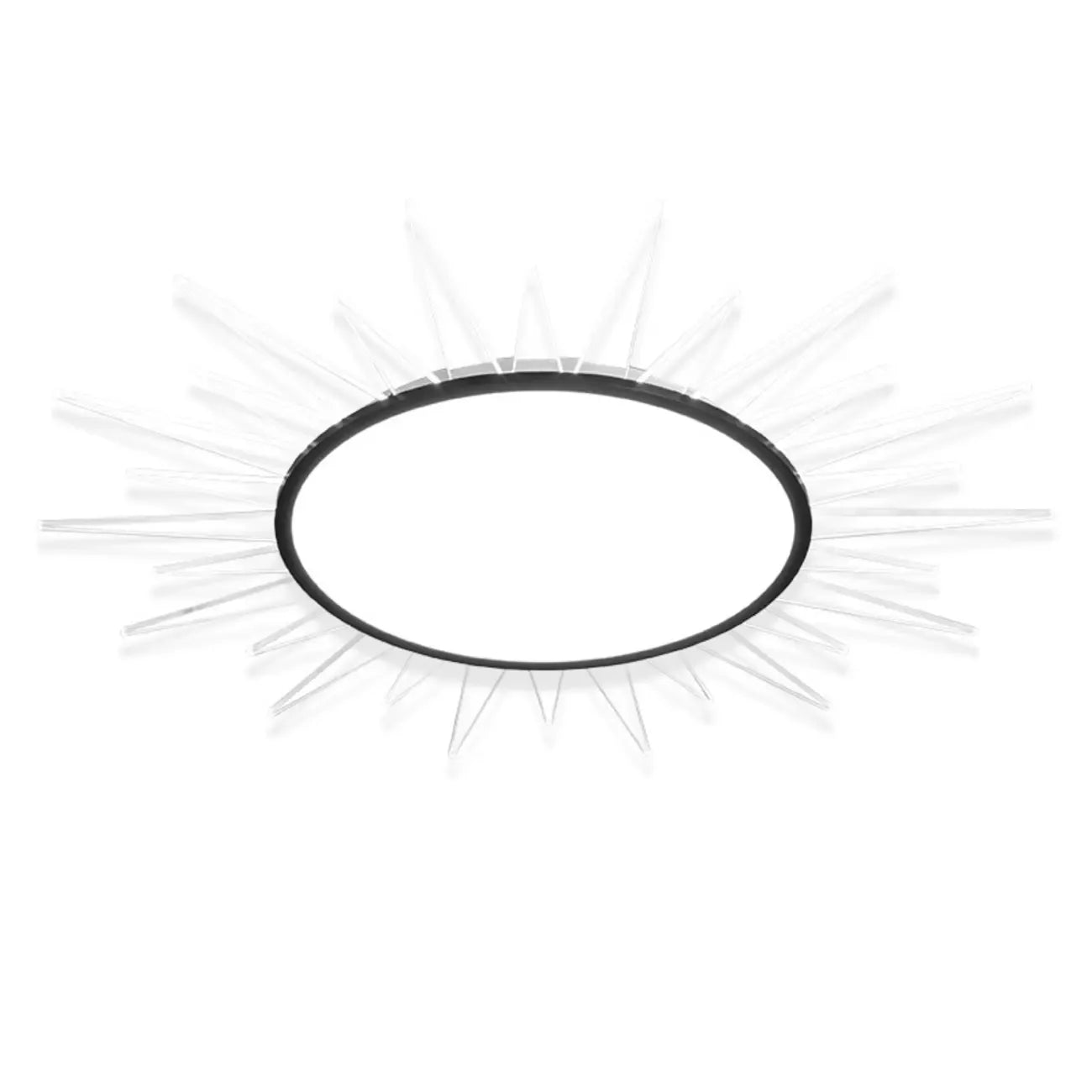 Grand plafonnier LED rond en acrylique à effet soleil