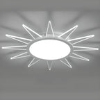 Grand plafonnier LED rond en acrylique à effet soleil