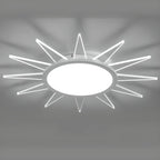 Grand plafonnier LED rond en acrylique à effet soleil