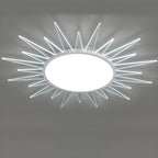Grand plafonnier LED rond en acrylique à effet soleil