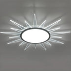 Grand plafonnier LED rond en acrylique à effet soleil