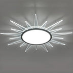 Grand plafonnier LED rond en acrylique à effet soleil
