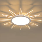 Grand plafonnier LED rond en acrylique à effet soleil