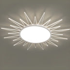 Grand plafonnier LED rond en acrylique à effet soleil