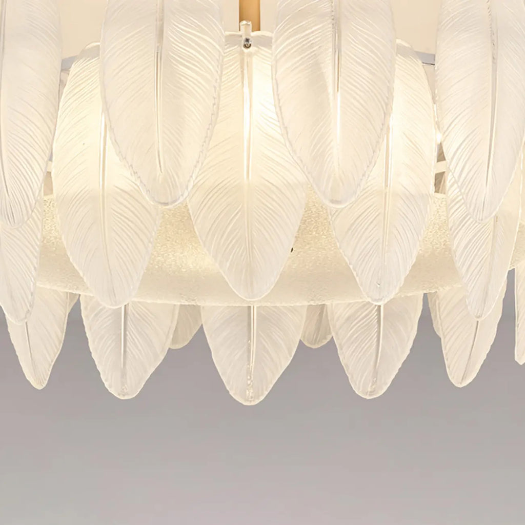 Plafonnier semi-encastré moderne et élégant en verre plume