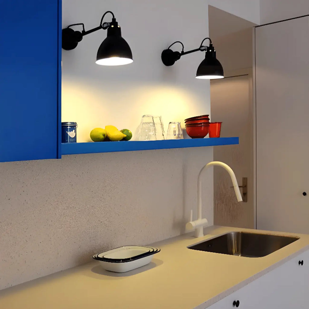 Applique murale industrielle noire avec dôme pour éclairage de chambre