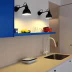 Applique murale industrielle noire avec dôme pour éclairage de chambre