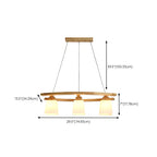 Suspension moderne à 3 lumières en bois et verre pour îlot de cuisine