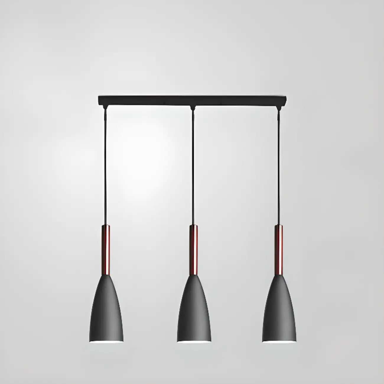 Suspension moderne en métal noir en forme de losange pour îlot de cuisine