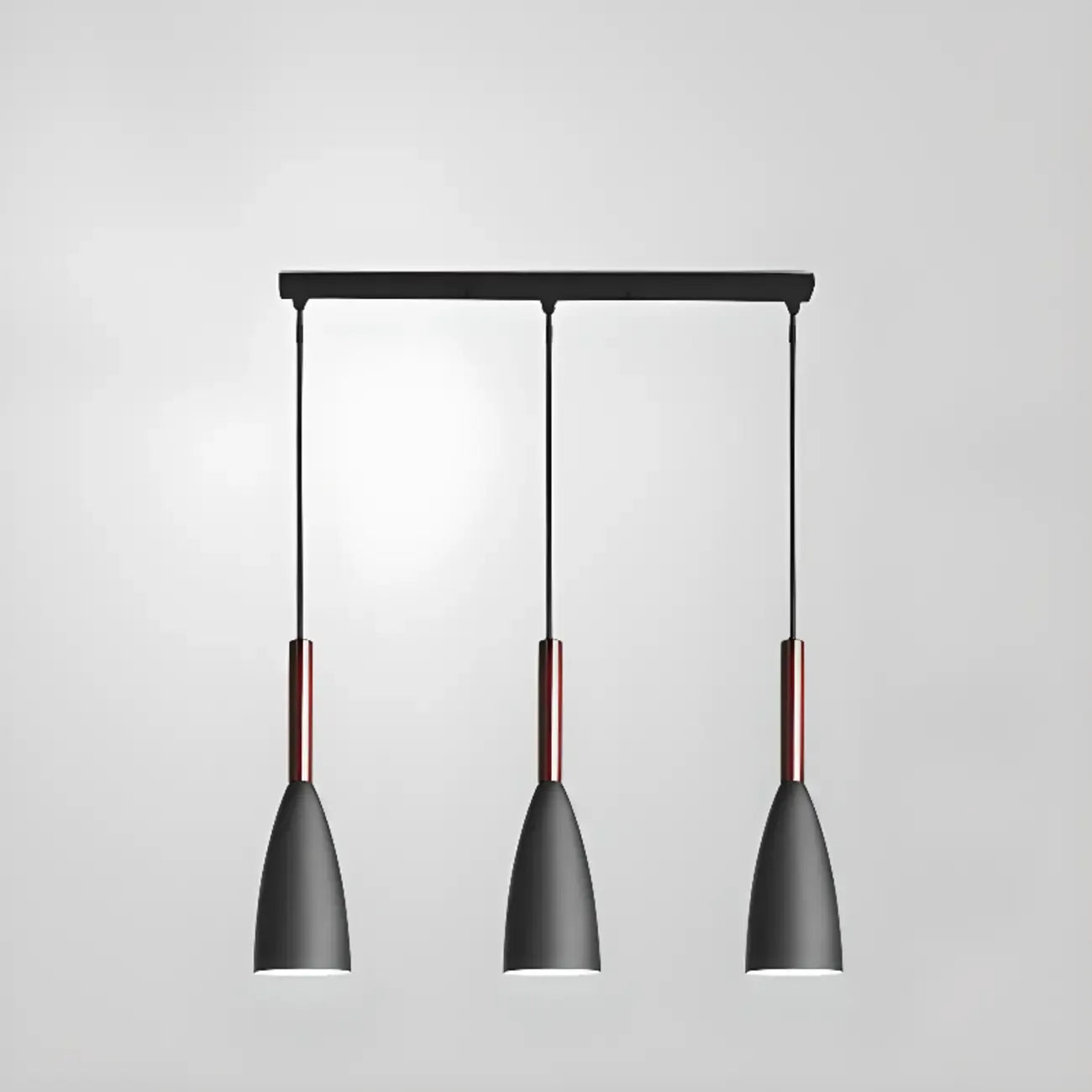 Suspension moderne en métal noir en forme de losange pour îlot de cuisine