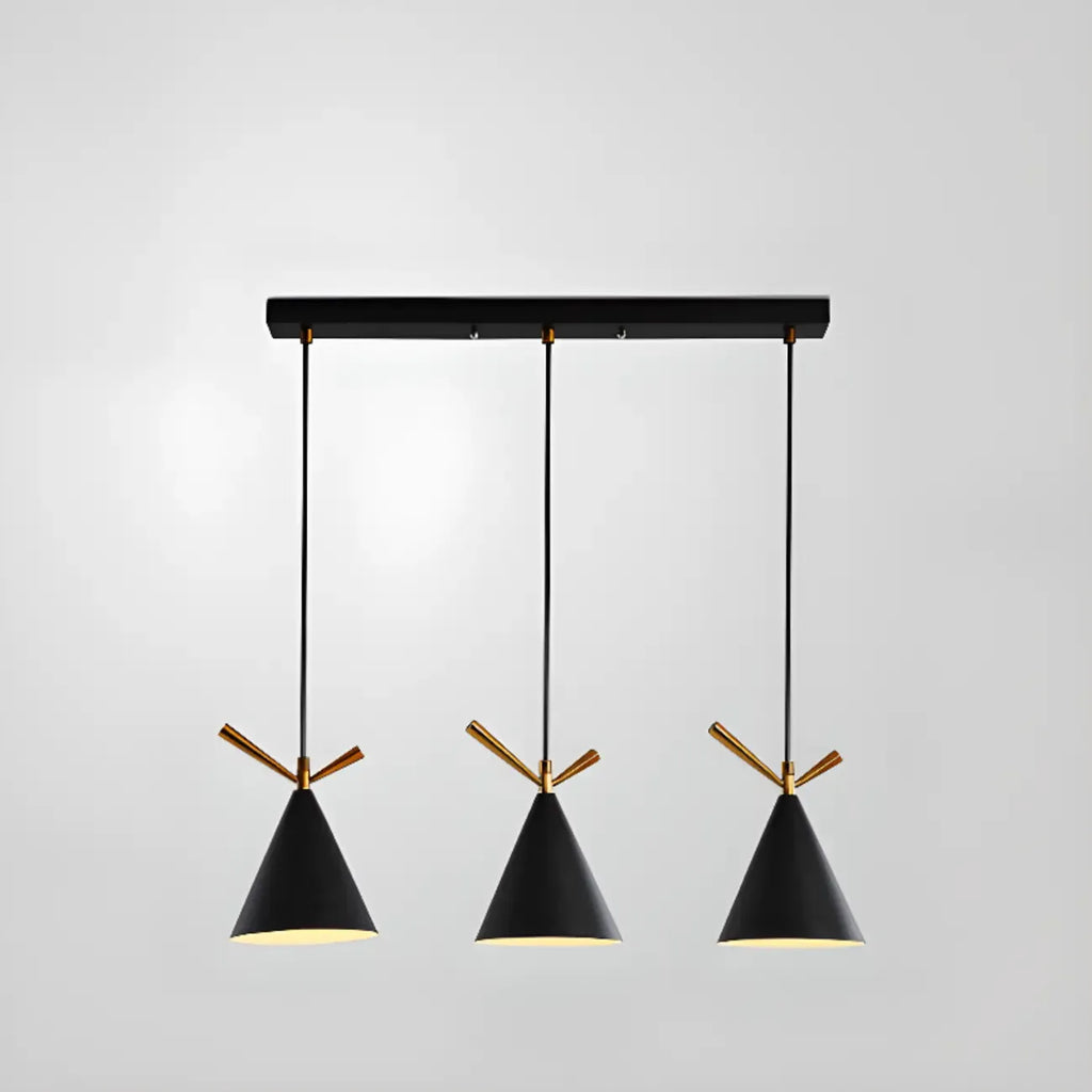 Suspension moderne en métal noir en forme de losange pour îlot de cuisine