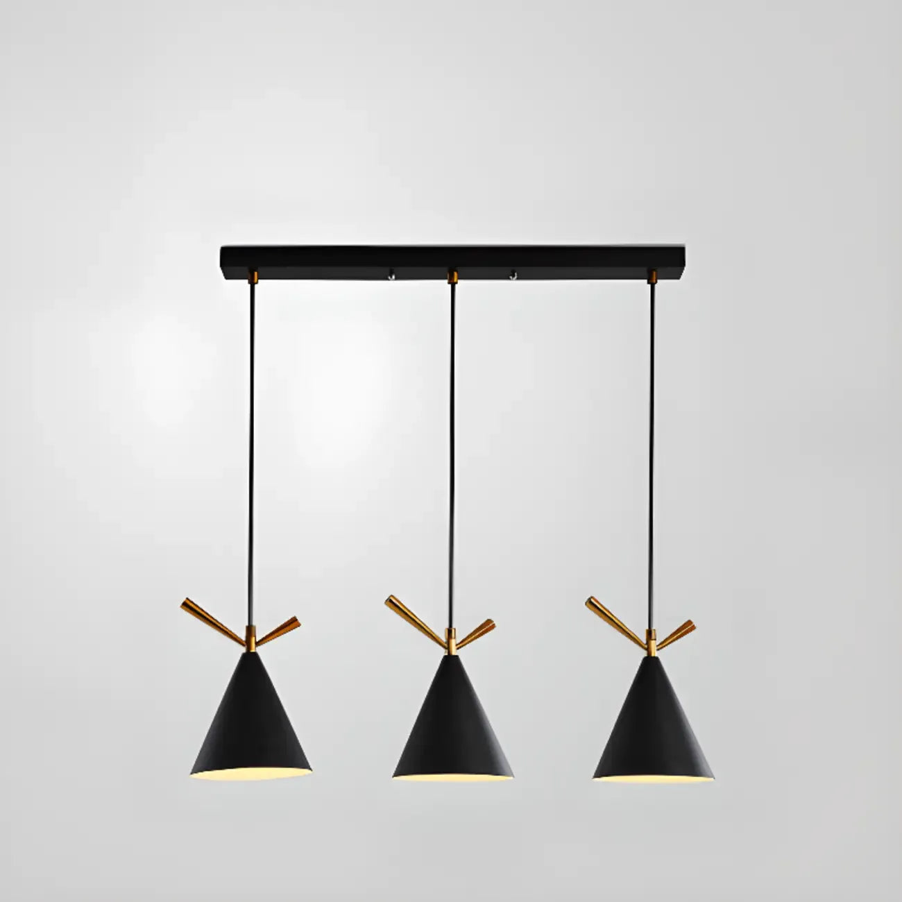 Suspension moderne en métal noir en forme de losange pour îlot de cuisine
