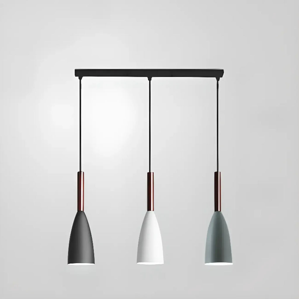 Suspension moderne en métal noir en forme de losange pour îlot de cuisine