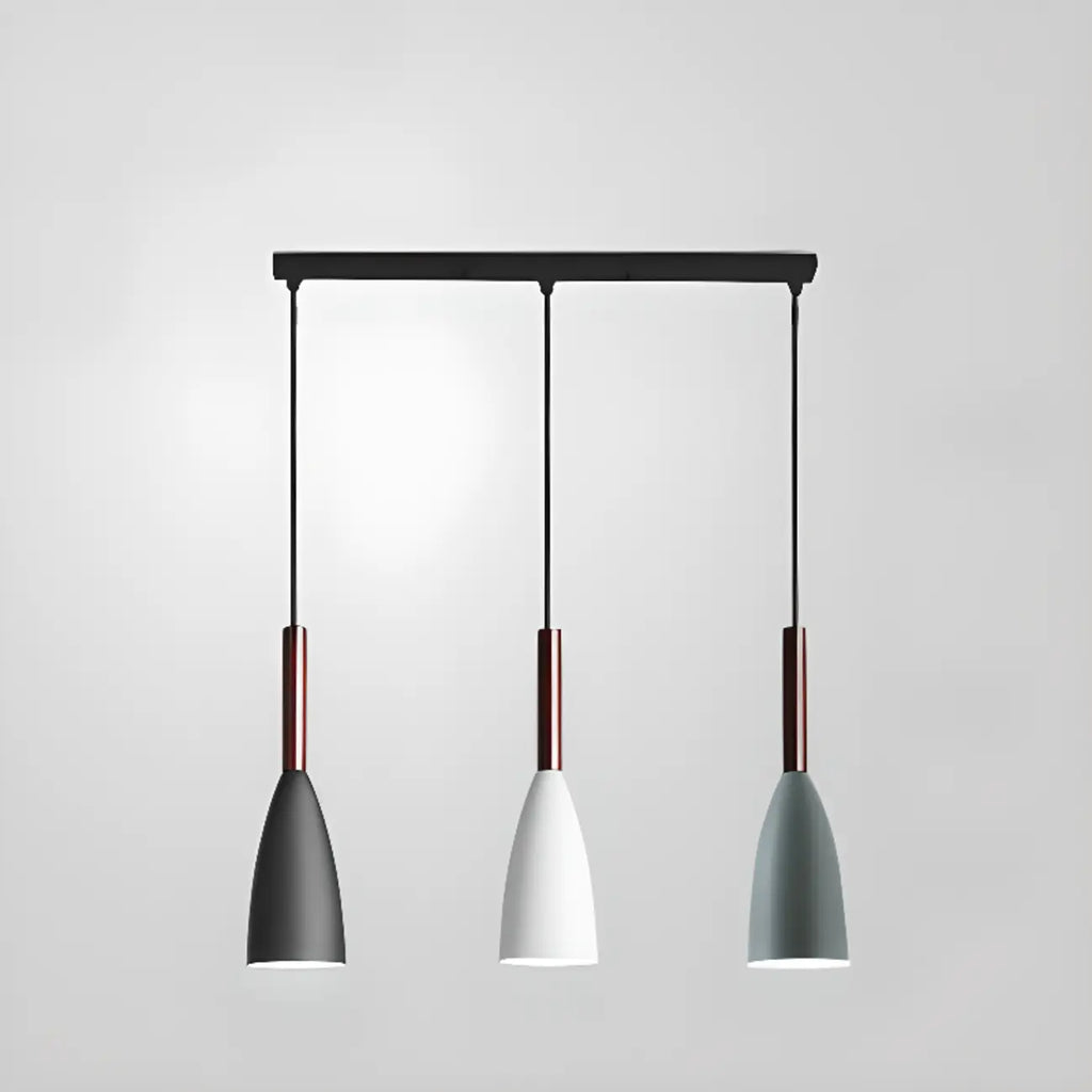 Suspension moderne en métal noir en forme de losange pour îlot de cuisine