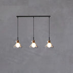 Lampadario a sospensione da cucina a 3 luci con vetro trasparente