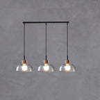 Lampadario a sospensione da cucina a 3 luci con vetro trasparente