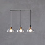 Lampadario a sospensione da cucina a 3 luci con vetro trasparente