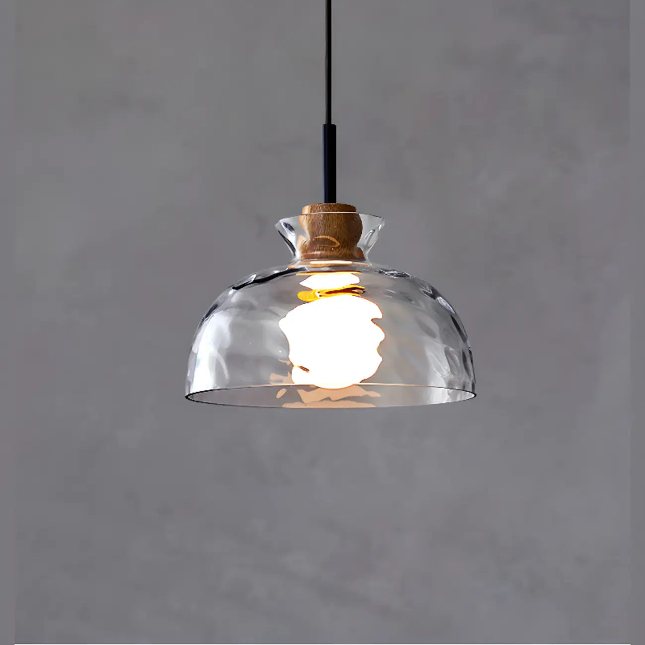 Lampadario a sospensione da cucina a 3 luci con vetro trasparente