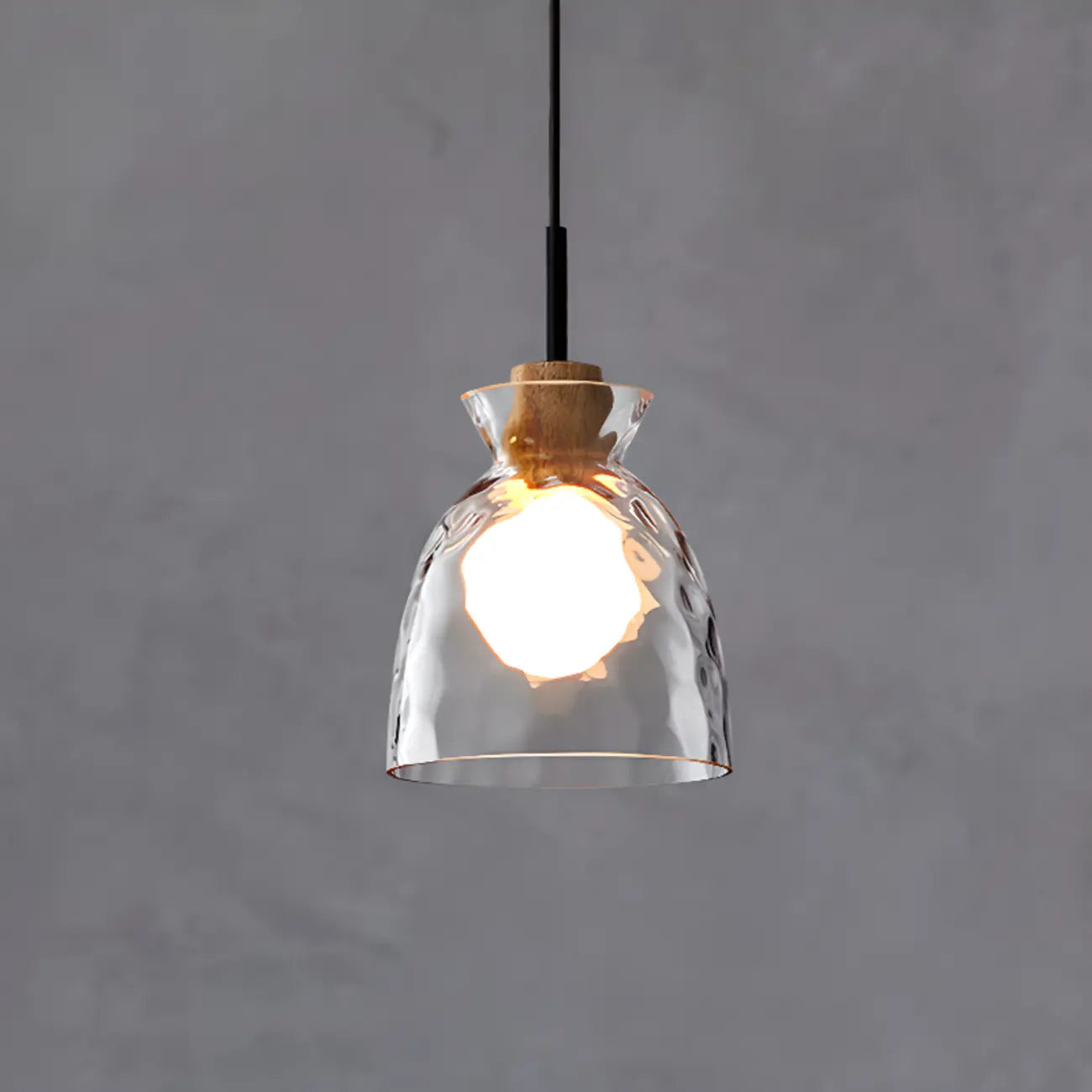 Lampadario a sospensione da cucina a 3 luci con vetro trasparente