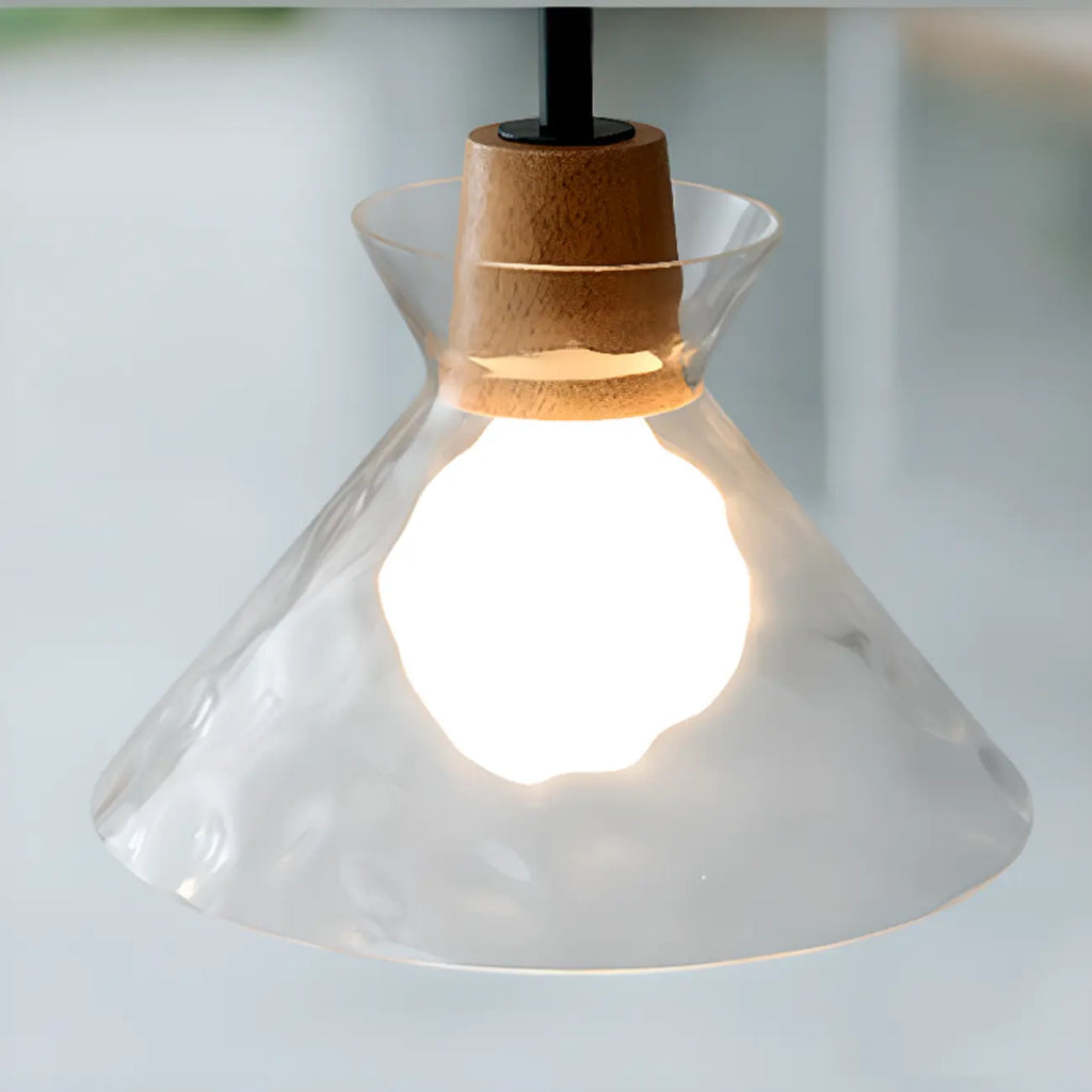 Lampadario a sospensione da cucina a 3 luci con vetro trasparente
