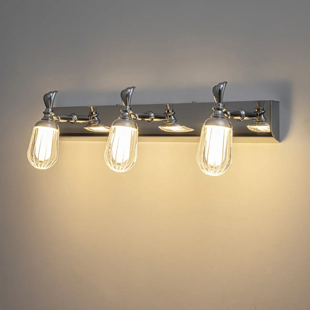 Applique murale moderne en acier inoxydable pour salle de bain, à intensité variable, LED