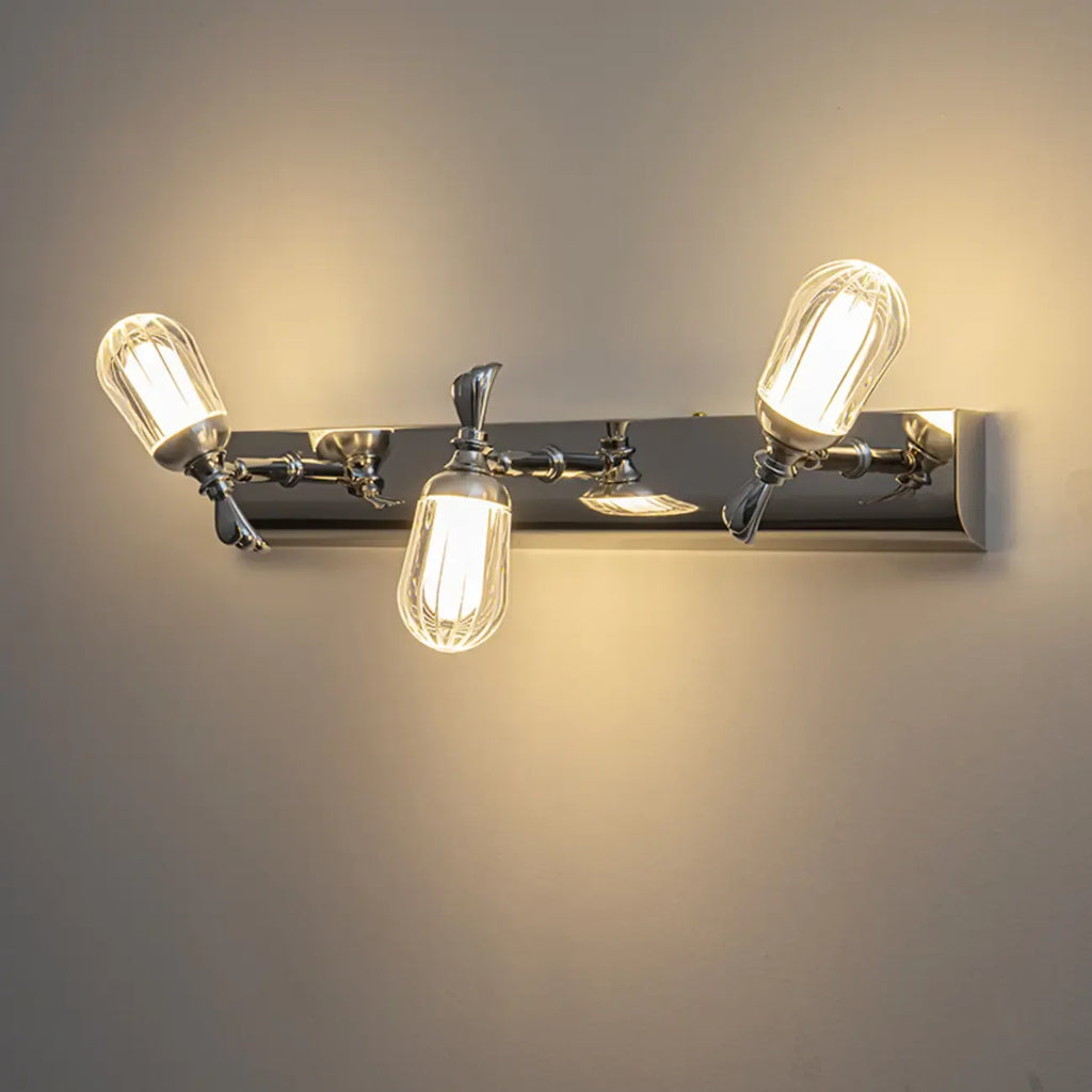 Applique murale moderne en acier inoxydable pour salle de bain, à intensité variable, LED