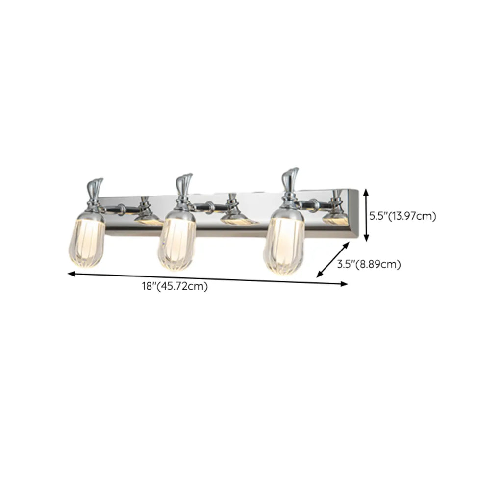 Applique murale moderne en acier inoxydable pour salle de bain, à intensité variable, LED