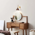 Applique murale moderne Mini Cone avec abat-jour en noyer