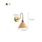 Applique murale moderne Mini Cone avec abat-jour en noyer
