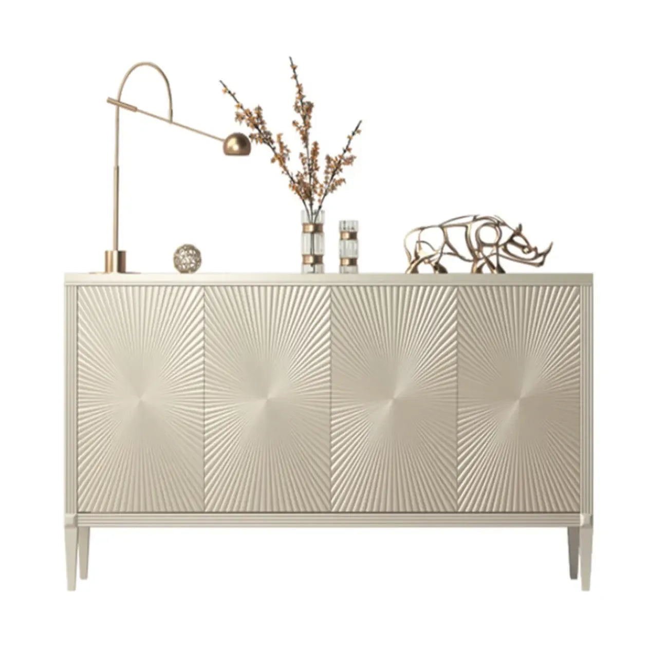Meuble décoratif en bois beige brillant Glam Visual Effects