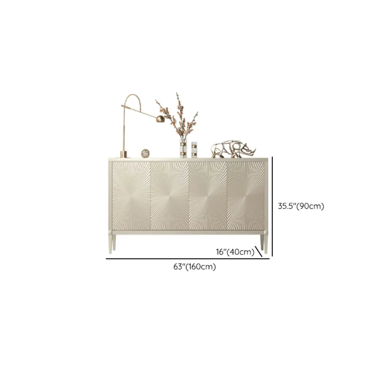 Meuble décoratif en bois beige brillant Glam Visual Effects