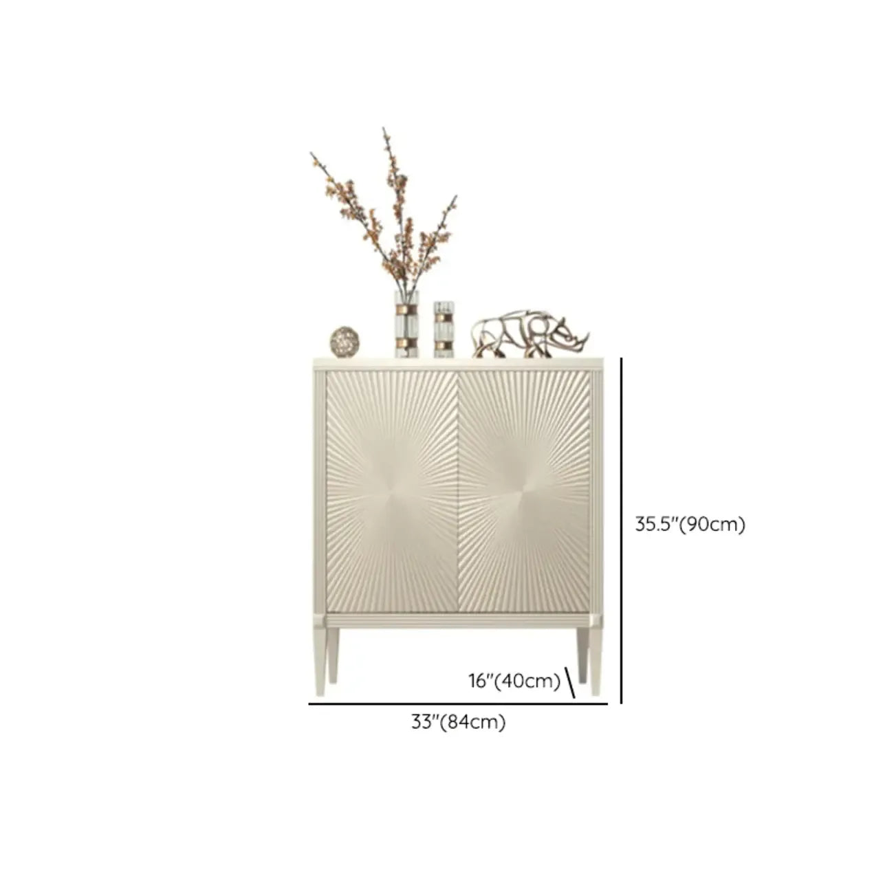 Meuble décoratif en bois beige brillant Glam Visual Effects