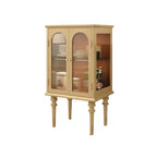 Armoire de rangement traditionnelle en bois noir cannelé et verre transparent