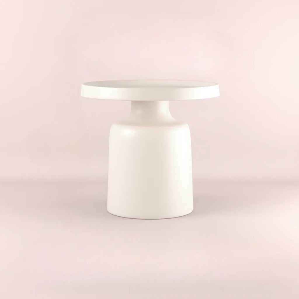 Table d'appoint ronde contemporaine en métal noir