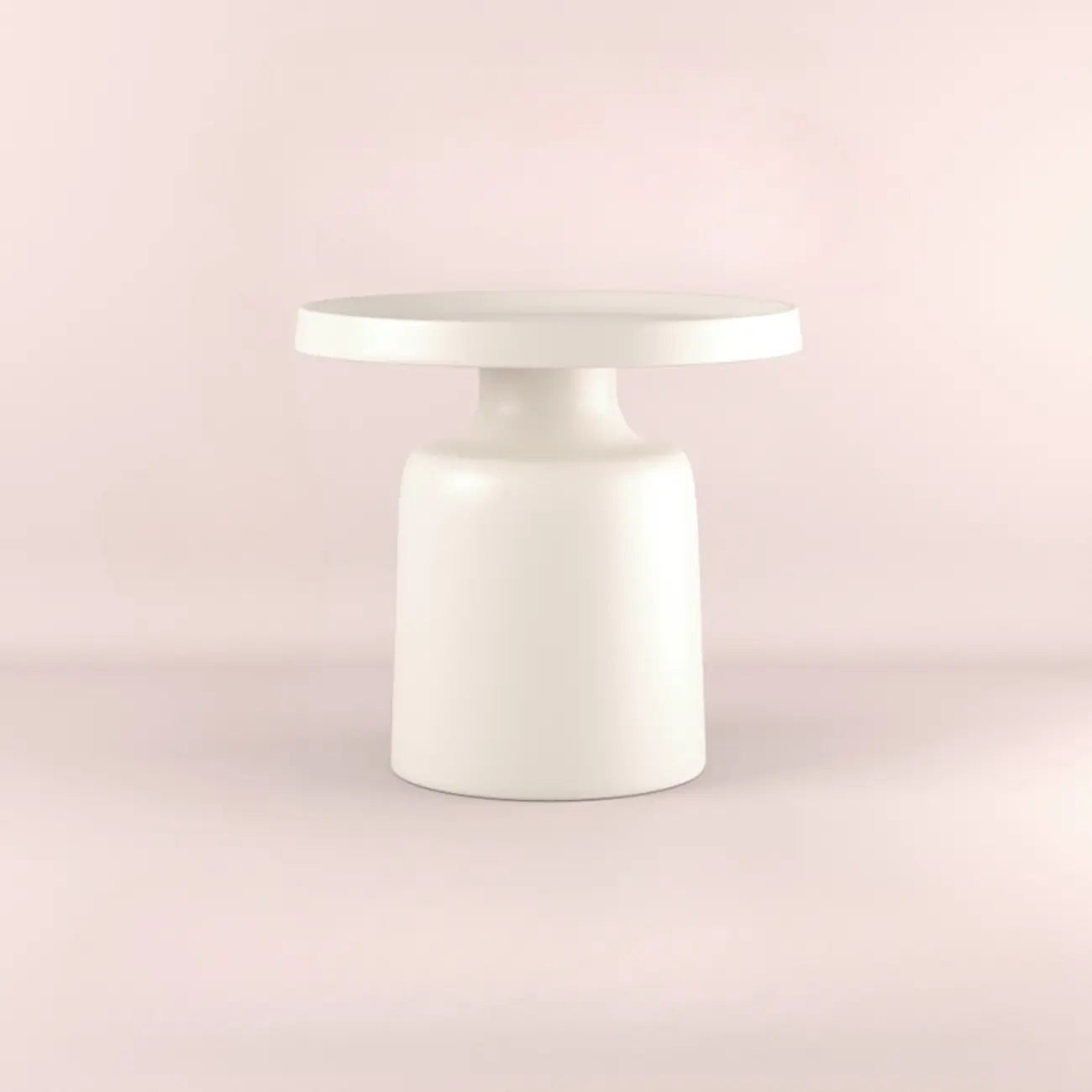 Table d'appoint ronde contemporaine en métal noir