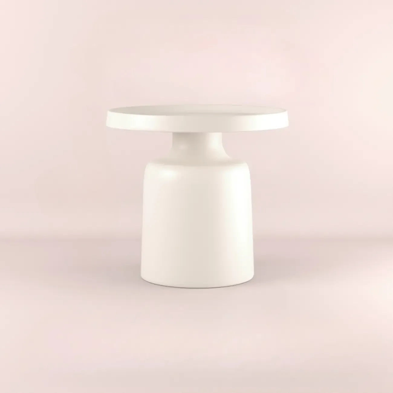 Table d'appoint ronde contemporaine en métal noir