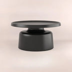 Table d'appoint ronde contemporaine en métal noir