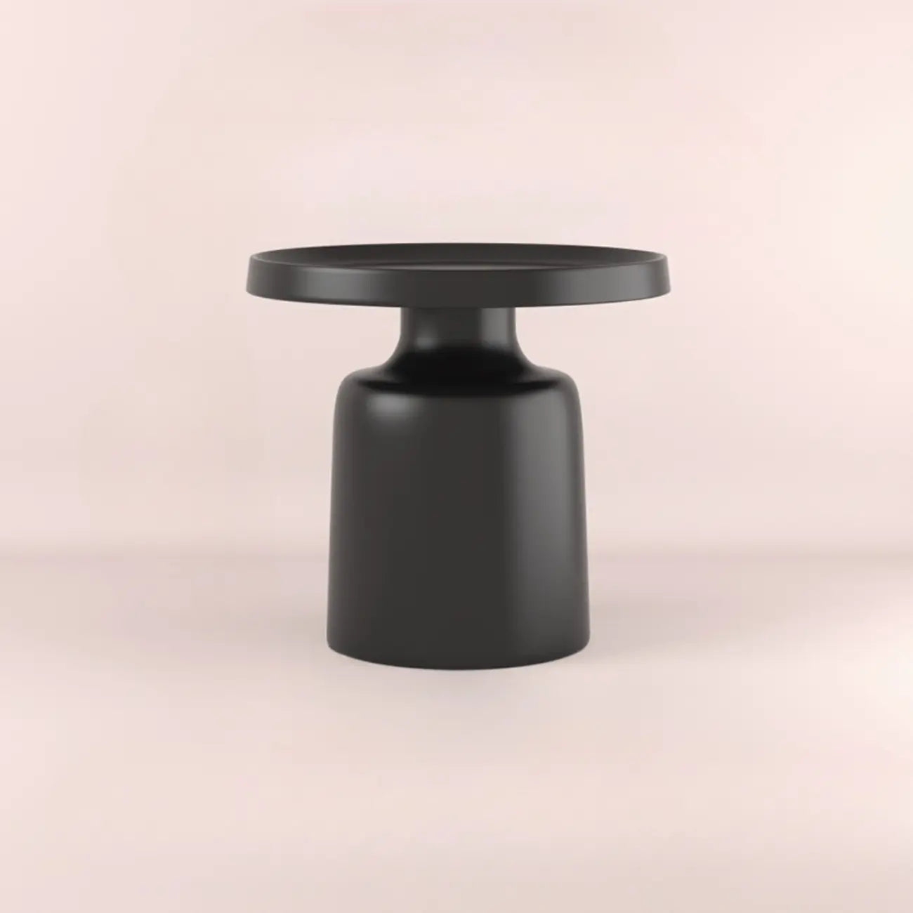 Table d'appoint ronde contemporaine en métal noir