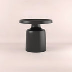 Table d'appoint ronde contemporaine en métal noir