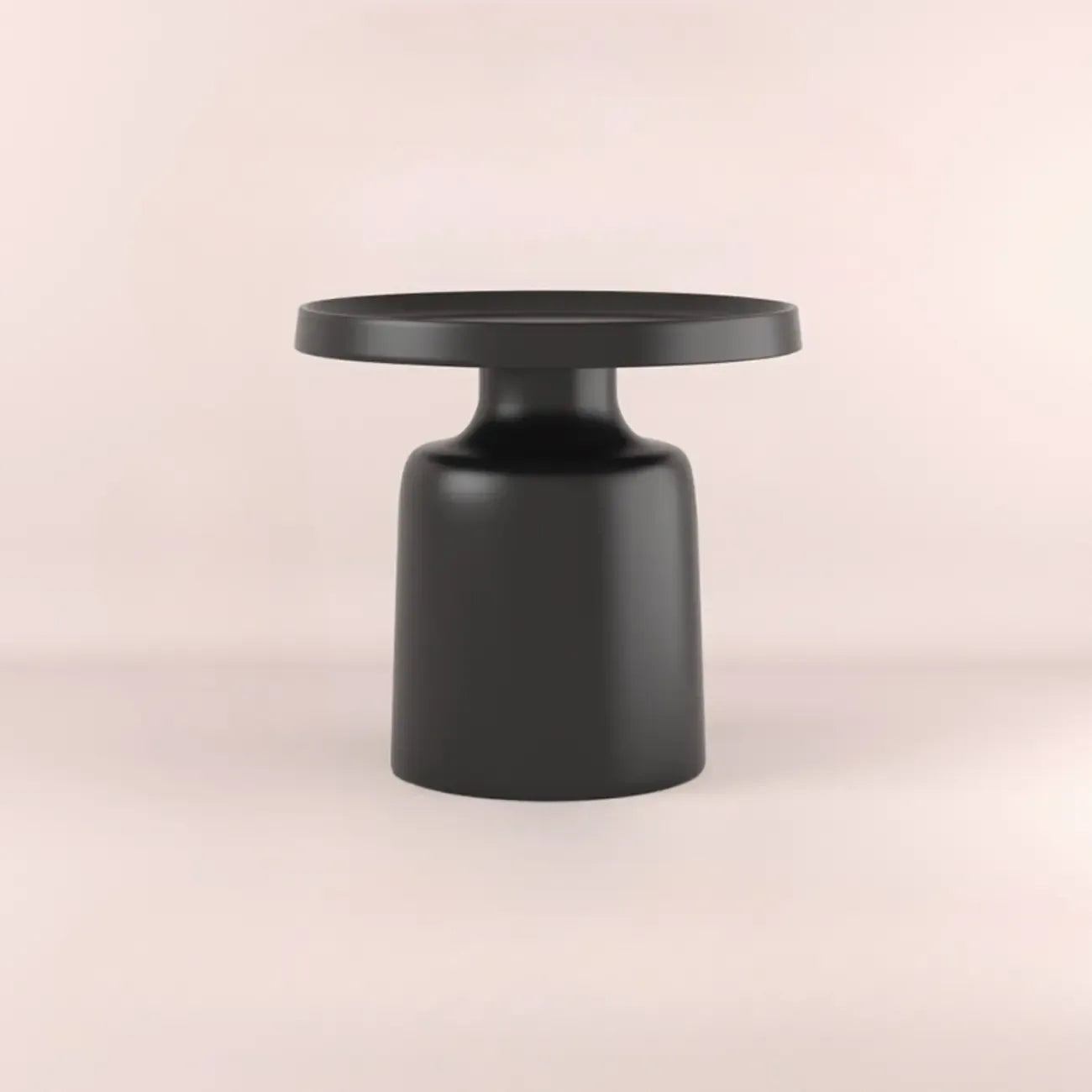 Table d'appoint ronde contemporaine en métal noir