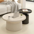 Table d'appoint ronde contemporaine en métal noir