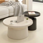 Table d'appoint ronde contemporaine en métal noir